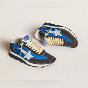 Golden goose women’s marathon sneaker royal blue dark blue suede nylon 39